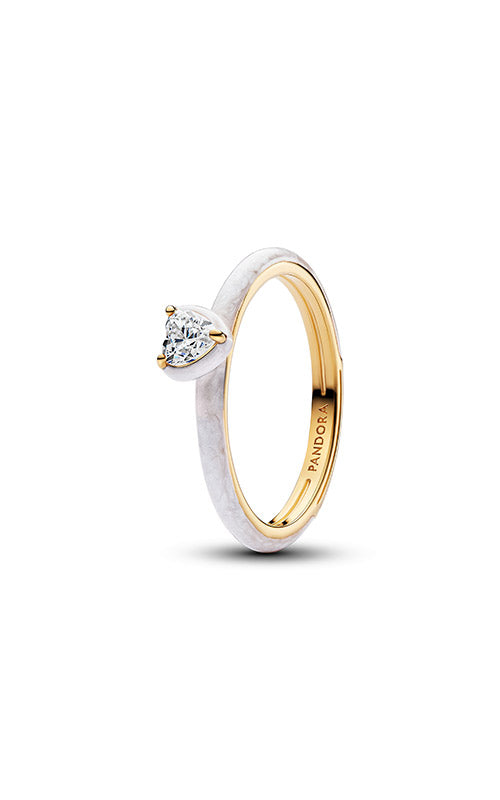 Pandora White Chakra Heart Ring 163088C01-58