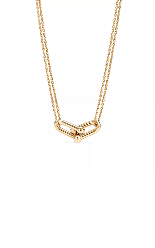 Albert's Estate Tiffany & Co 18K Yellow Gold Tiffany Hardware Large Double Link Pendant EPEN01661
