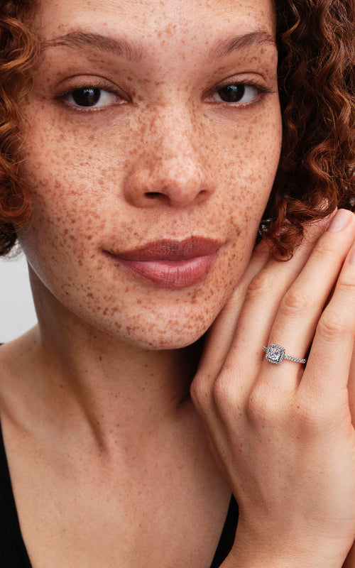 Pandora Sparkling Square Halo Ring 193555C02-54
