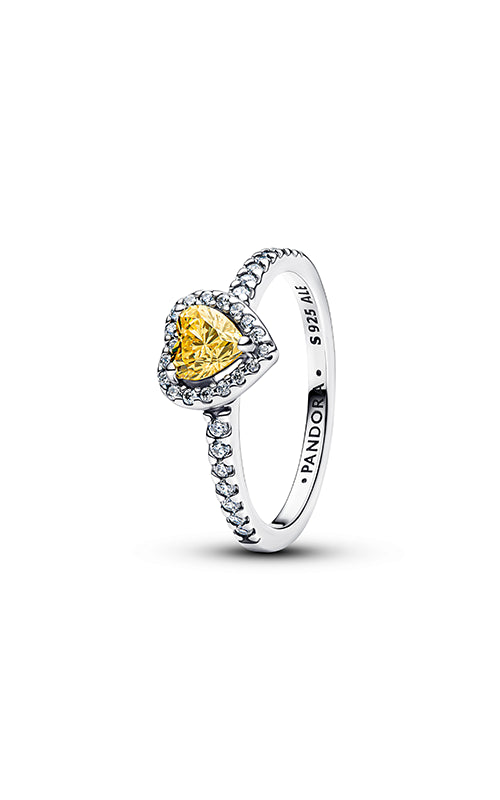 Pandora Sparkling Elevated Heart Ring 198421C06-50