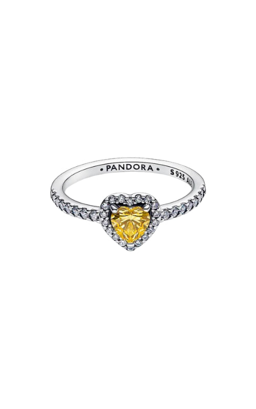 Pandora Sparkling Elevated Heart Ring 198421C06-50