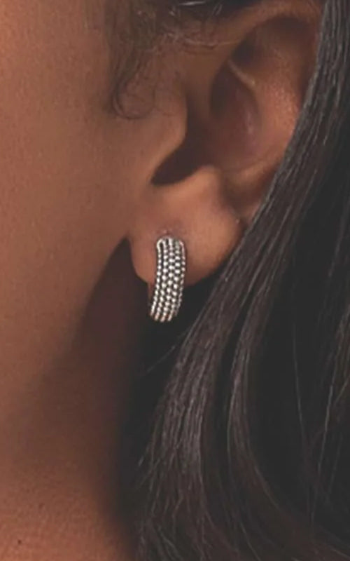 LAGOS Sterling Silver Signature Caviar 15mm Caviar Huggie Earrings 01-81972-00