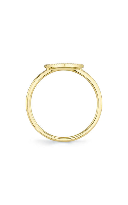 Shy Creation 14 Karat Yellow Gold .26CTW Round Diamond Heart Pave Ring Finger Size 7 SC55009105V2