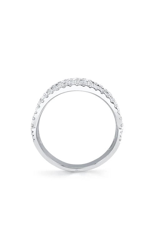 Shy Creation 14 Karat White Gold 2.86CTW Round Diamond Pave Wide Ring Finger Size 7 SC55006168V3