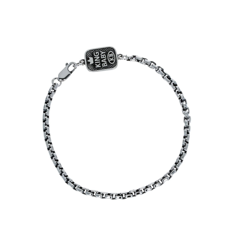 King Baby Sterling Silver Small Box 8.75" Link Bracelet K42-7035