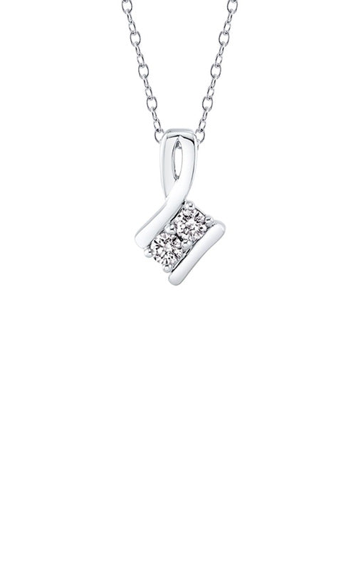 Albert's Sterling Silver 1/4ctw Two Stone Lab Grown Diamond Pendant 2488880257W-01-LG