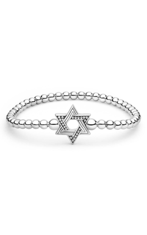 LAGOS Sterling Silver 7" Signature Caviar 4mm Beaded 18mm Star of David Bracelet 05-81695-7