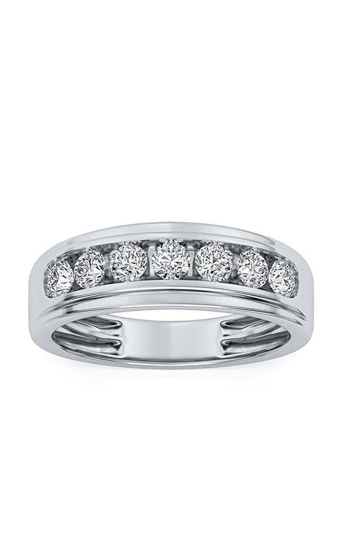 Albert's 10k White Gold .50ctw Round Diamond Men's Wedding Band RGMN0132-0.50W-IJI2-10-10