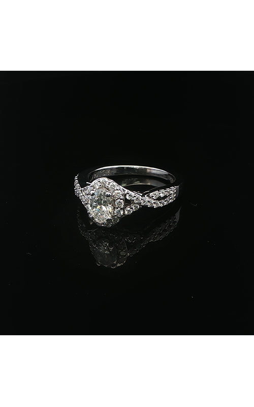 Albert's Estate 14K White Gold .50CT Oval G SI1 Diamond .90CTW Round Diamond Infinity Halo Engagement Ring EDRIN03963
