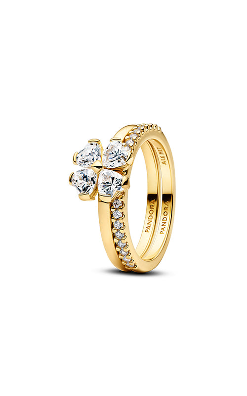 Pandora Sparkling Lucky Clover Splittable Ring 164507C01-58