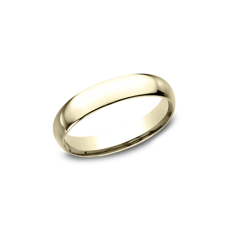 Benchmark Men's and Ladies' 10k Yellow Gold 4mm Dome Comfort Fit Wedding Band - SIZE 10 - LCF14010KY10