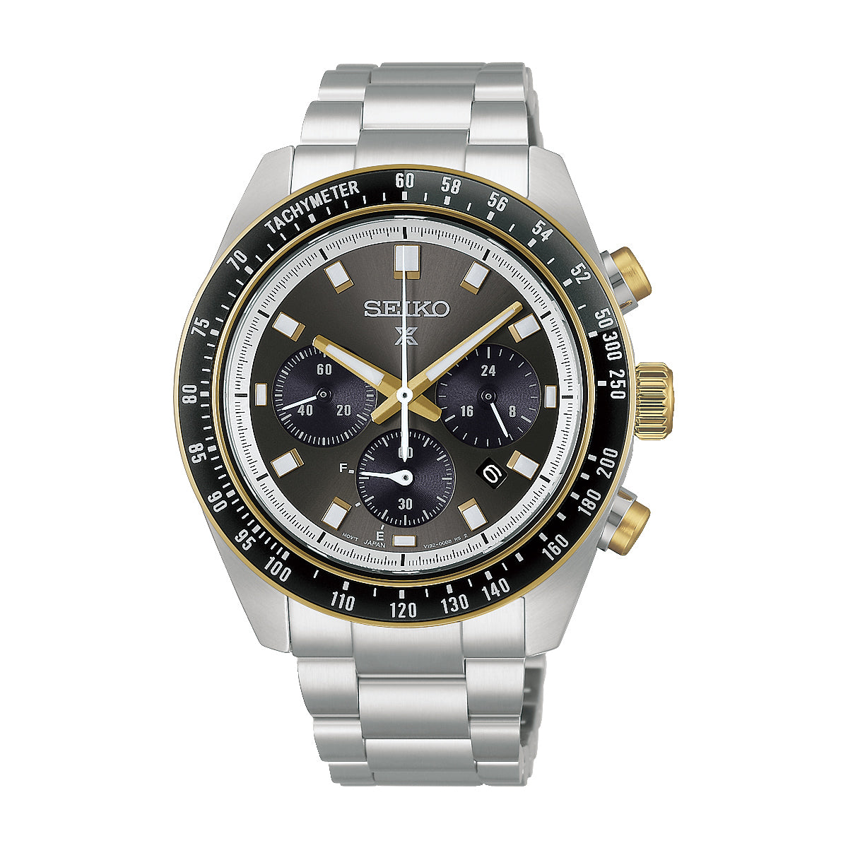 Seiko Men's Speedtimer 41.4mm Solar Two Tone Chrongraph Watch HBJ002