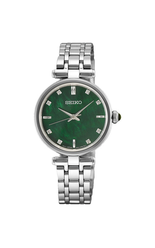 Seiko Diamonds Ladies' 29mm Green Mother of Pearl Watch HGH006