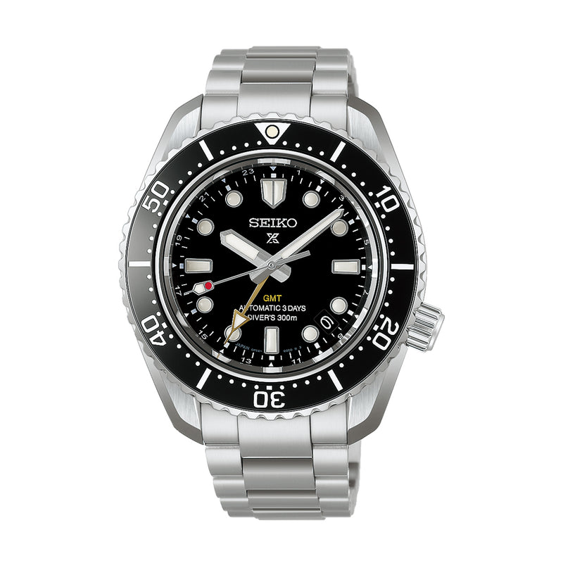Seiko Men's Prospex 42mm Automatic GMT Black Dial Watch HBC002