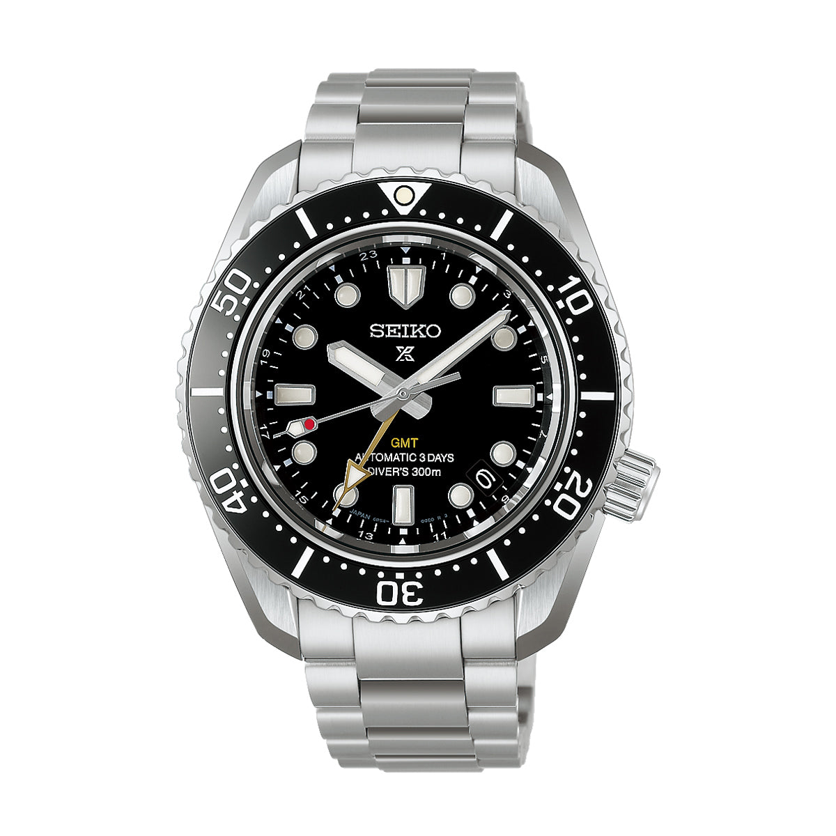 Seiko Men's Prospex 42mm Automatic GMT Black Dial Watch HBC002