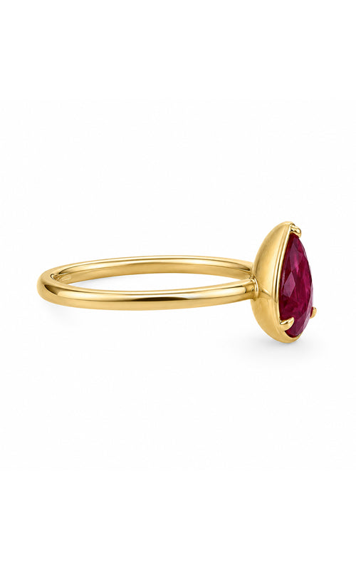 Ashley Lauren 18k Yellow Gold 2.85ct Pear Shaped Solitaire Ring PEARRUBY-2.85