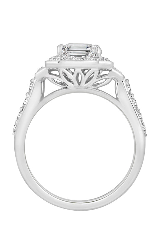 Albert's 14K White Gold 2 3/4CTW Emerald Lab Grown Diamond Center with Round Lab Grown Diamond Halo and Sides LGE4137-14W-20A