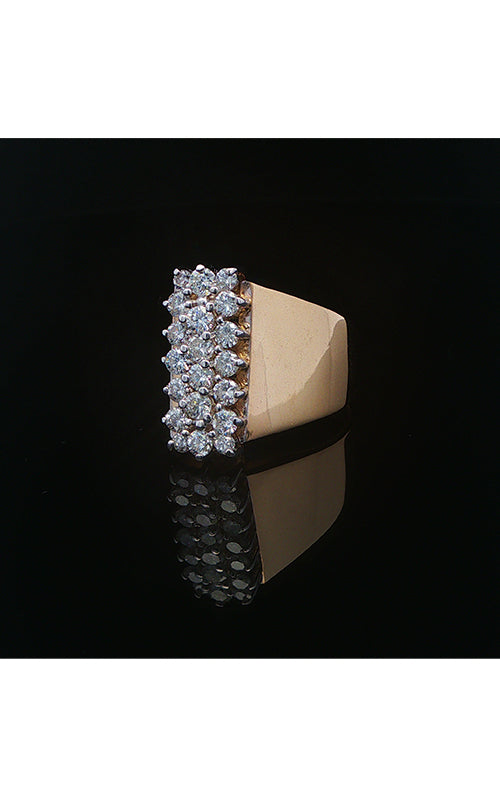 Albert's Estate 14K Yellow Gold .90CTW Round G SI2 Diamond Vertical Cluster Ring EDRIN04067