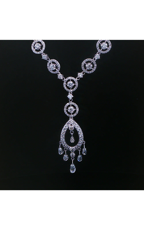 Albert's Estate 14K White Gold 2.06CTW Diamond Briolette Necklace EPEN01968