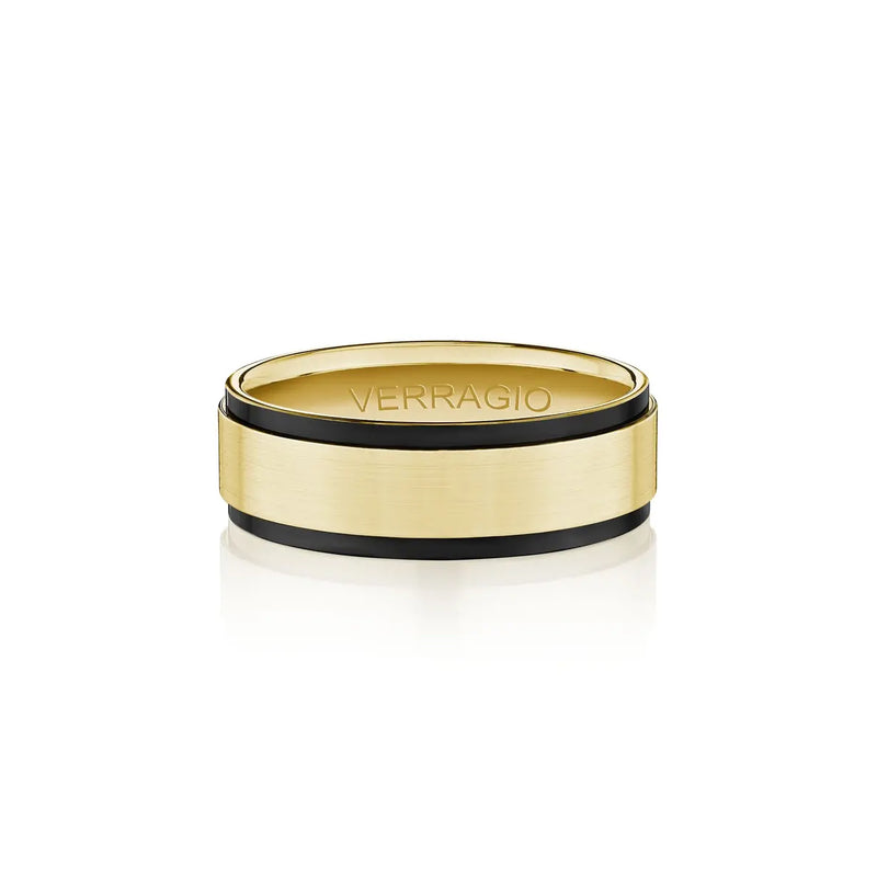 Verragio 14k Yellow Gold Black Rhodium Men's Wedding Band VWS-204-7WYW