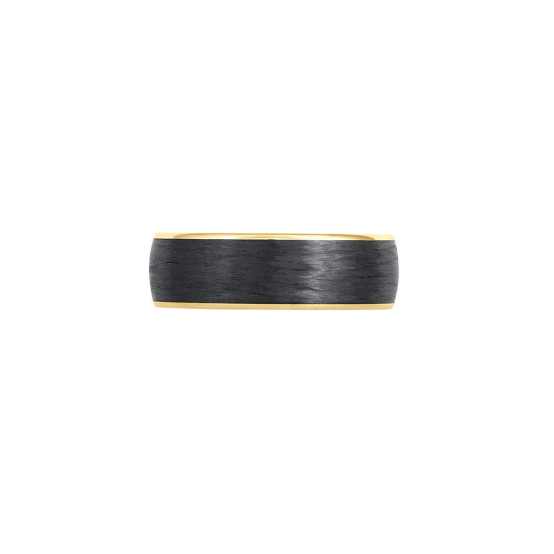 Verragio 14k Yellow Gold 7mm Carbon Fiber Wedding Band VWCF-301-7