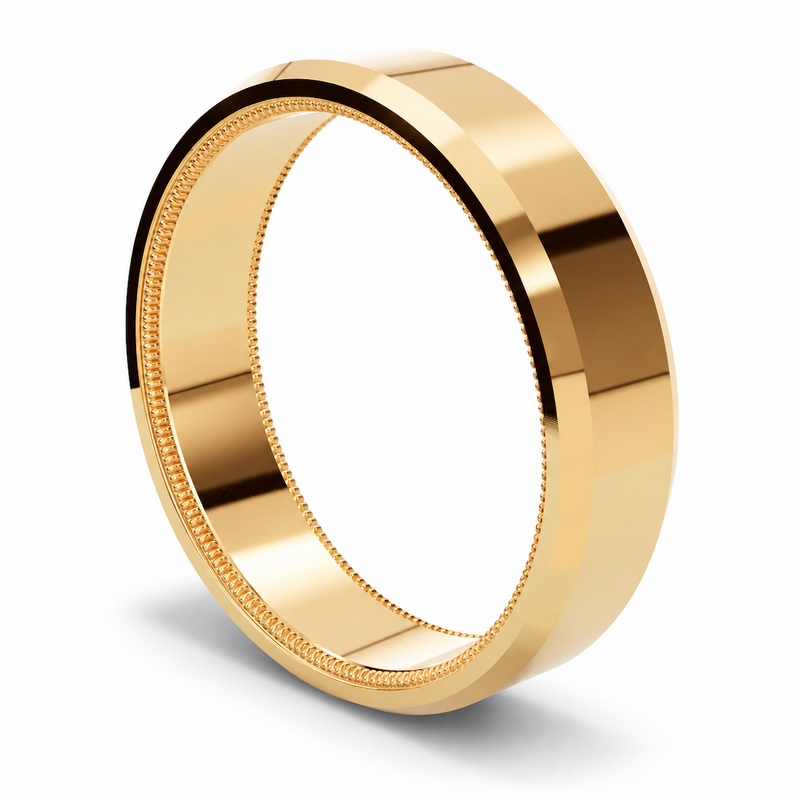 Verragio Men's 14k Yellow Gold 6mm High Polished Wedding Band VWPF-614-YG