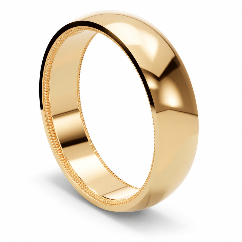 Verragio Men's 14k Yellow Gold 6mm High Polished Wedding Band VWPC-615-YG