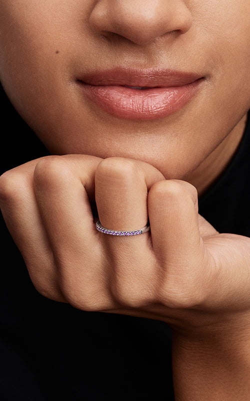 Pandora Sparkling Purple Half-Eternity Band Ring 192999C04-58