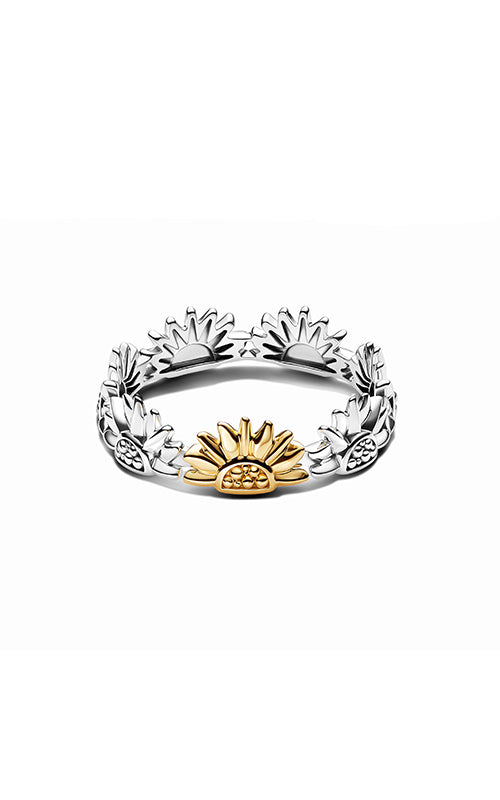 Pandora Sunflower Two-Tone Band Ring 164702C00-58