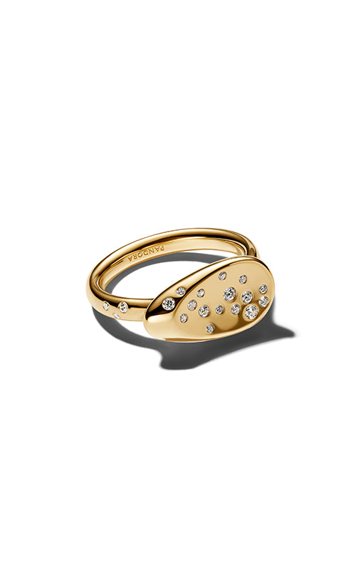 Pandora Small Stone-Set Oval Signet Ring 164707C01-56