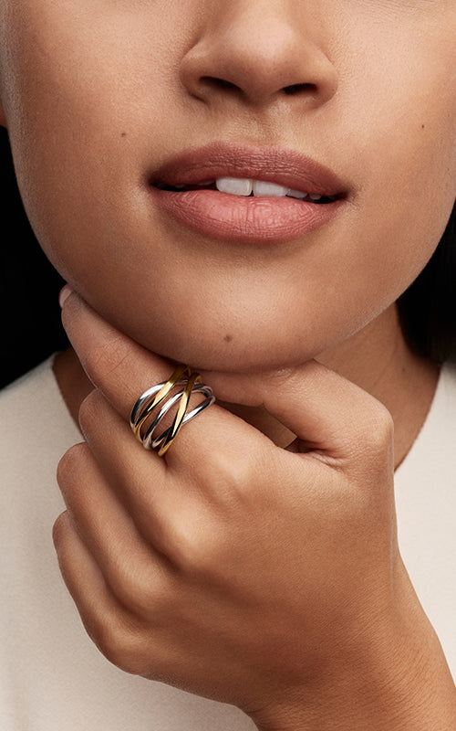 Pandora Two-Tone Entwined Band Ring 164673C00-58