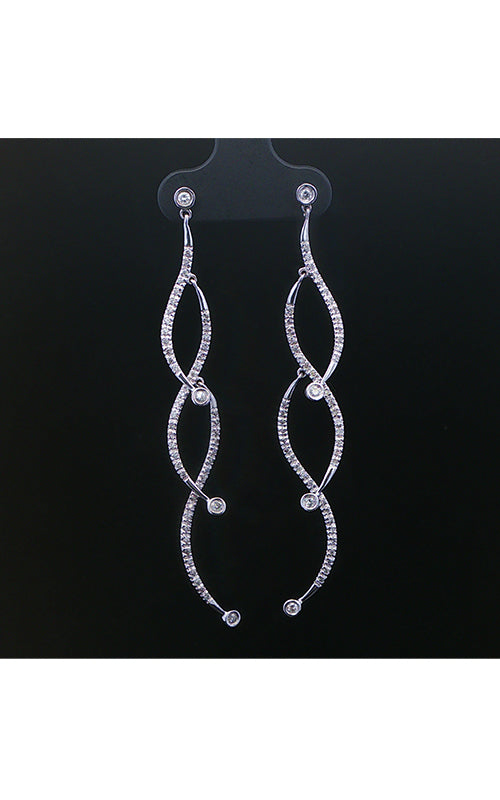 Albert's Estate 14K White Gold .32CTW Round H SI2 Diamond Dangle Earrings EEAR02230