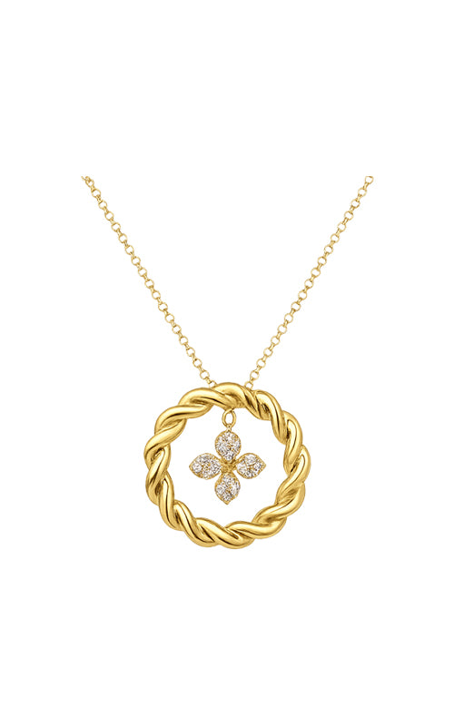 Roberto Coin 18k Yellow Gold 18" Love in Verona Twist Circle Necklace 773841AY17X
