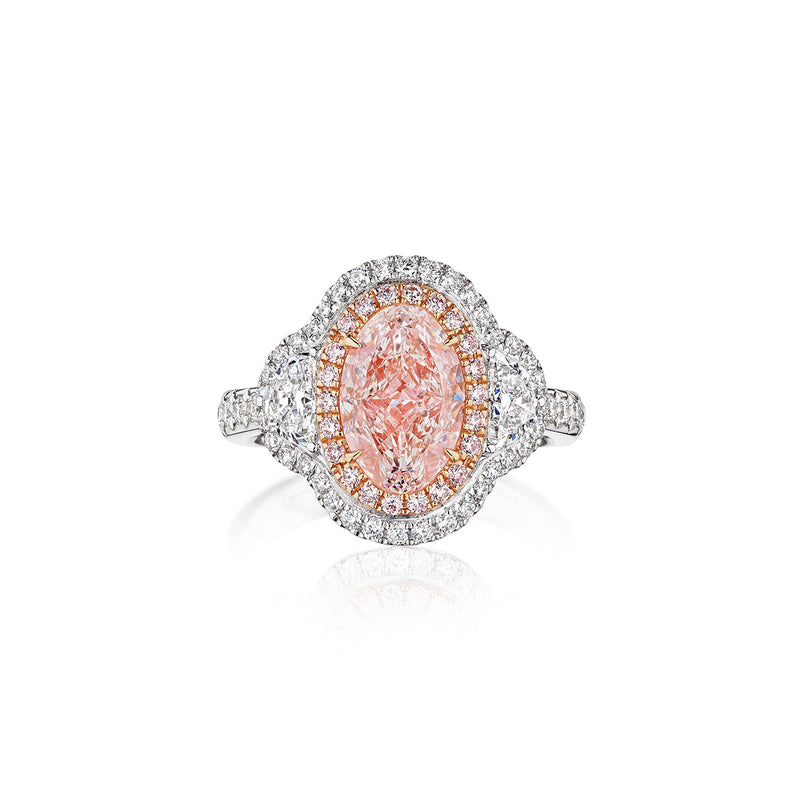 Albert's 18k White Gold 2.51ct Pink VS2 Fancy Center and .99ctw Diamond Ring R5948-A13KT27