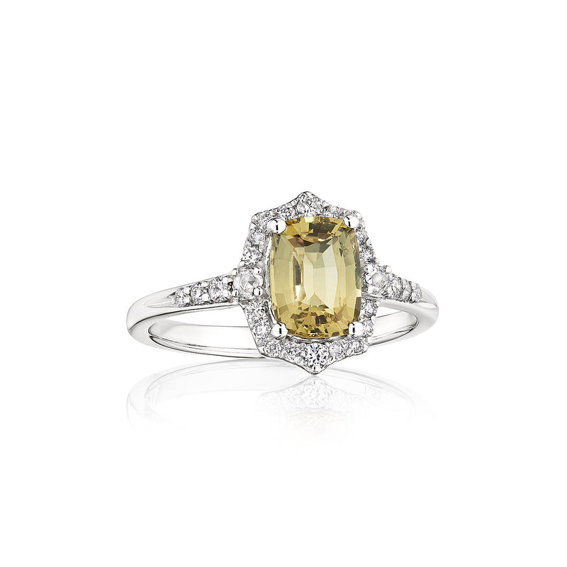 Albert's 14k White Gold 1.52ct 
Green Sapphire, .04ct White Sapphire and .21ctw Diamond Ring R2221612