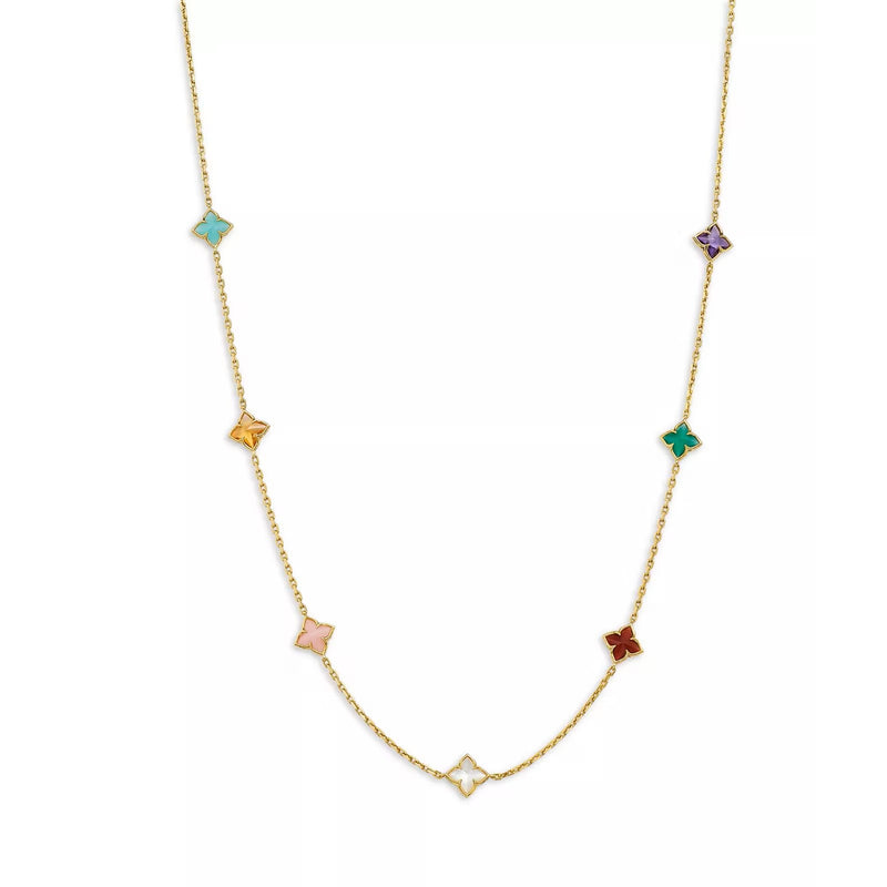 Roberto Coin 18k Yellow Gold 3ctw Multi Gem Station Necklace 7773859AY18M