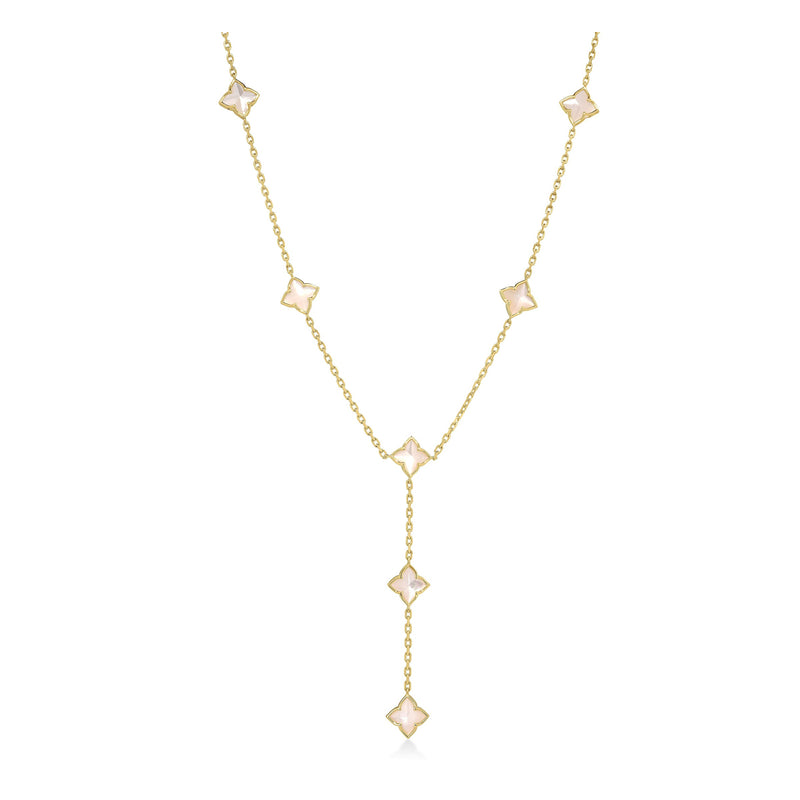 Roberto Coin 18k Yellow Gold Venetian Princess Mother of Pearl Flower Necklace 7773882AY17M
