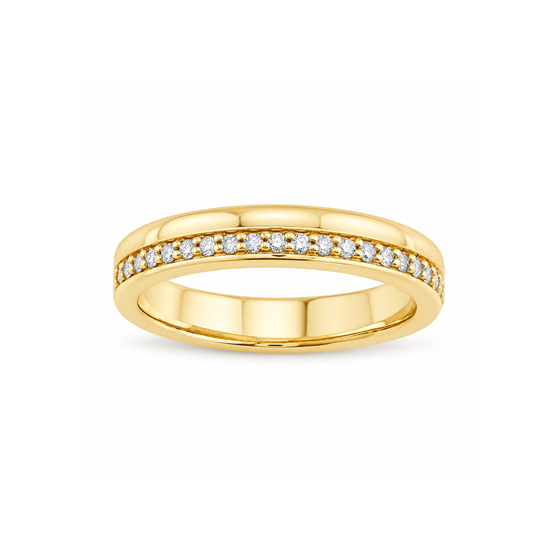 Perfect Love 14k Yellow Gold 1/7ctw Diamond Classic Wedding Band RG16846-4YB