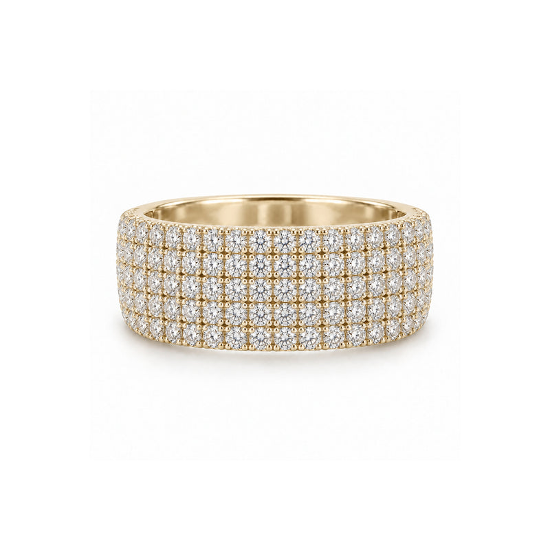 Ashley Lauren 14k Yellow Gold 1.11ctw Round Diamond Wide Wedding Band B700M-HW-14Y