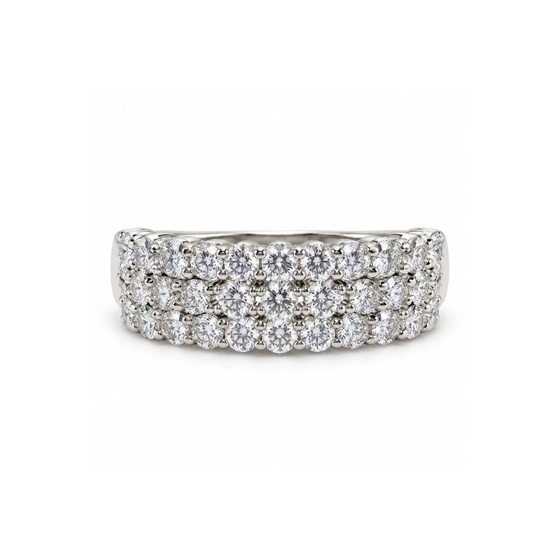 Ashley Lauren 14k White Gold 2.03ctw Round Diamond Wide Wedding Band B804-202