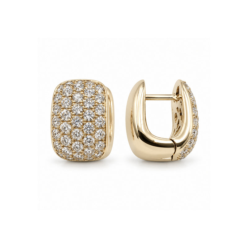 Ashley Lauren 14k Yellow Gold 1.20ctw Round Diamond Wide Hoop Earrings E1384-14Y