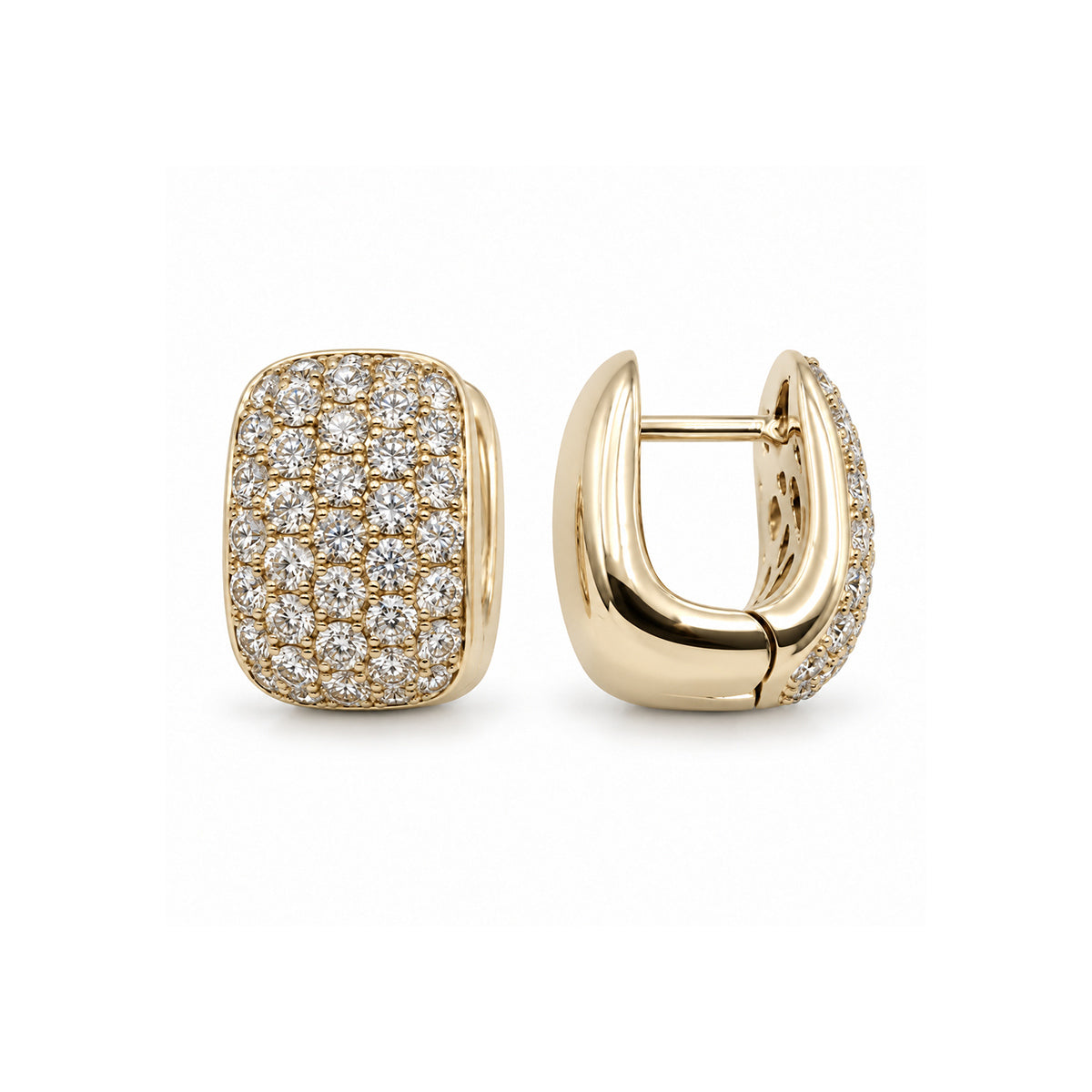 Ashley Lauren 14k Yellow Gold 1.20ctw Round Diamond Wide Hoop Earrings E1384-14Y