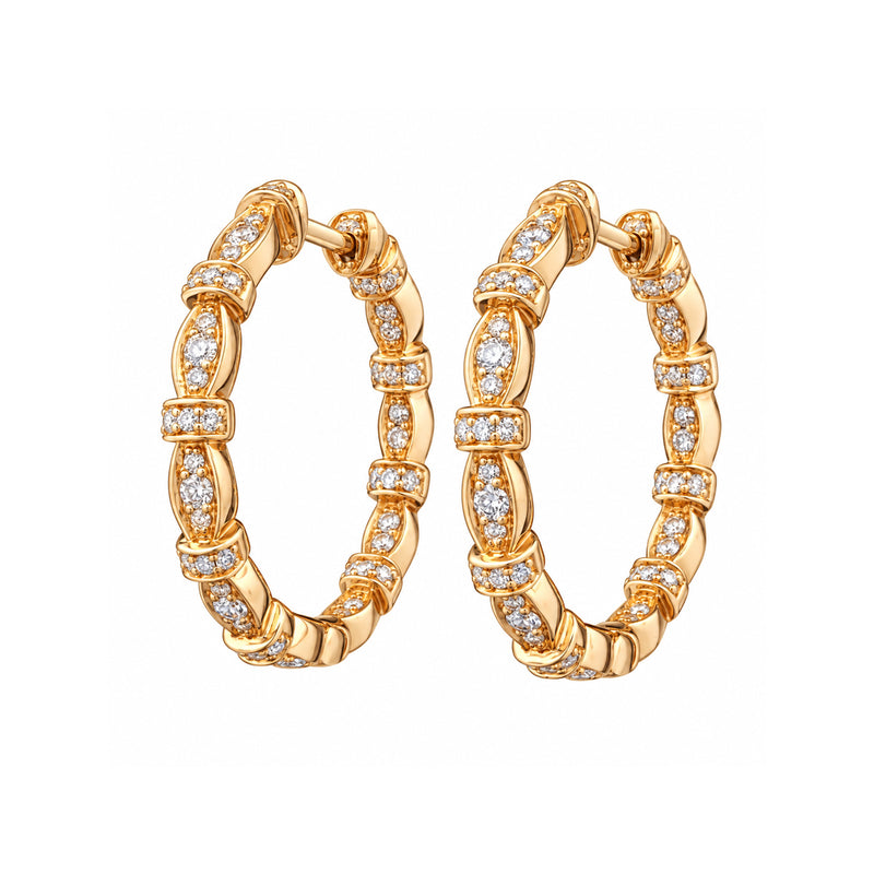 Albert's 14k Yellow Gold .62ctw Round J SI1-SI2 Diamond Hoop Earrings GOLD-DIA-HOOPS