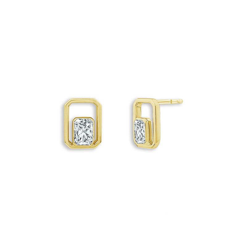 Albert's 14k Yellow Gold 1.06ctw Radiant Lab Grown Diamond Earrings SSEF0409Y