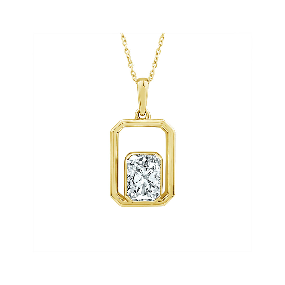 Albert's 14k Yellow Gold 1.04ct Radiant Lab Grown Diamond 18" Necklace SSPF0395XK5Y
