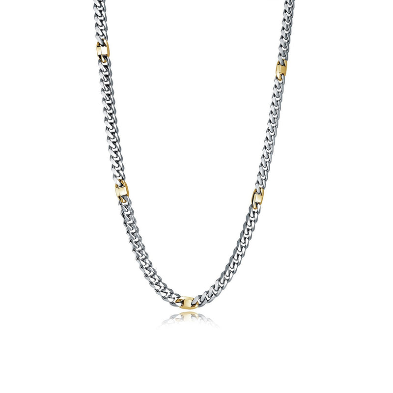 Italgem Stainless Steel and Gold Plated 22" Curb Chain