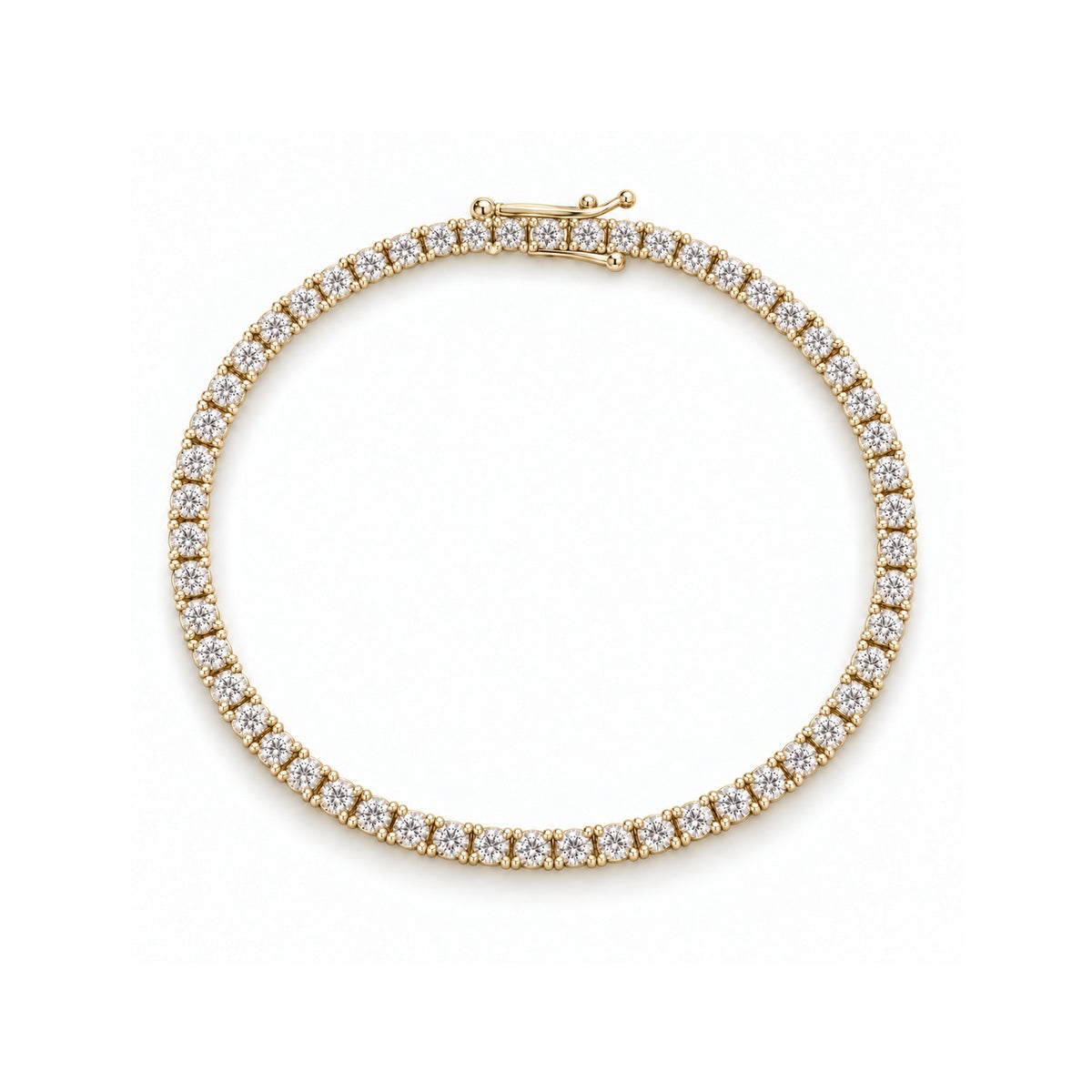 Ashley Lauren 14k Yellow Gold 7" 5.01ctw Round Tennis Bracelet BR520-505A