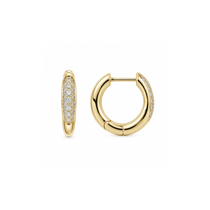Ashley Lauren Yellow Gold 1/5ctw Diamond Hoop Earrings FEH-0569AC4Y