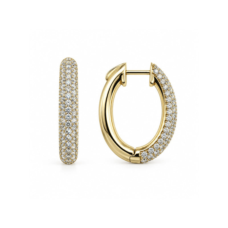 Ashley Lauren 14k Yellow Gold 1 1/2ctw Diamond Hoop Earrings FEH-0370AC4Y
