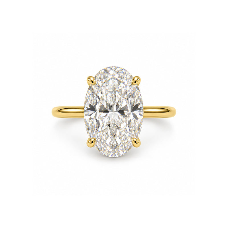Albert's 14k Yellow Gold 5.04ct Oval D I1 Cathedral Solitaire Engagement Ring AI1514 ALBSOL14K5.0OV